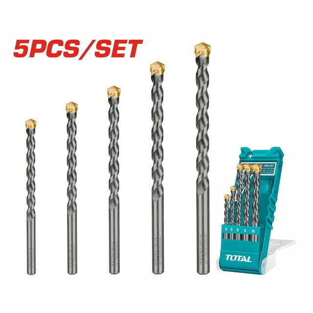 xz112 - Masonry Drill Bit Set 5pcs Total TACSD 5051